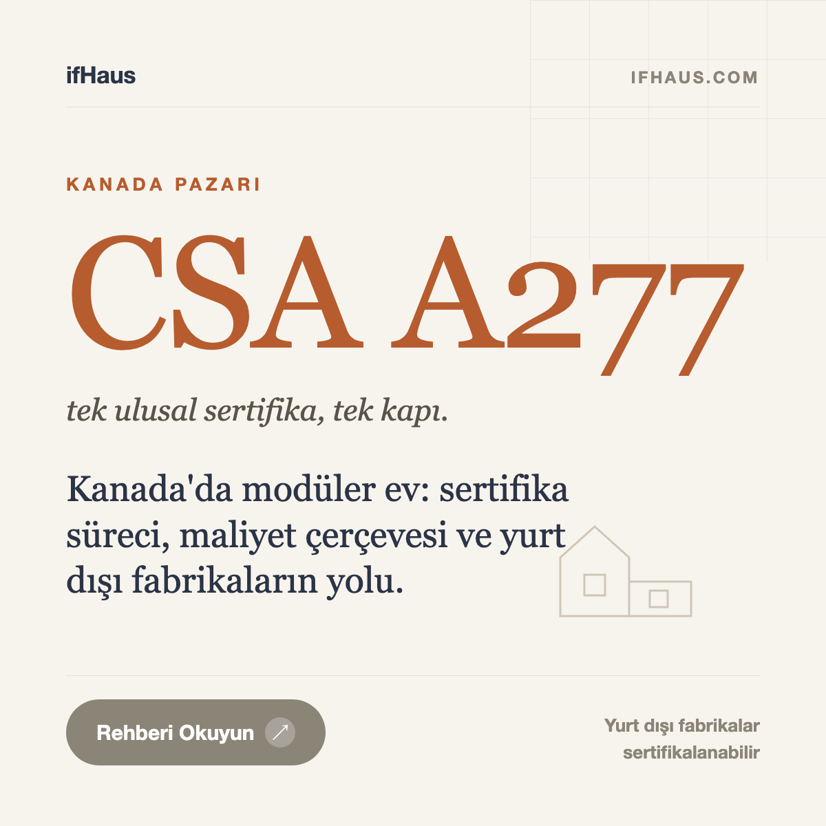 Kanada'da Modüler Ev: CSA A277 Sertifikası, Maliyet Çerçevesi ve Yurt Dışı Fabrikaların Yolu
