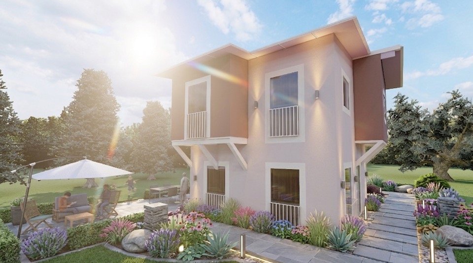 Yapay zekâ ile tasarlanmış modüler villa önizlemesi