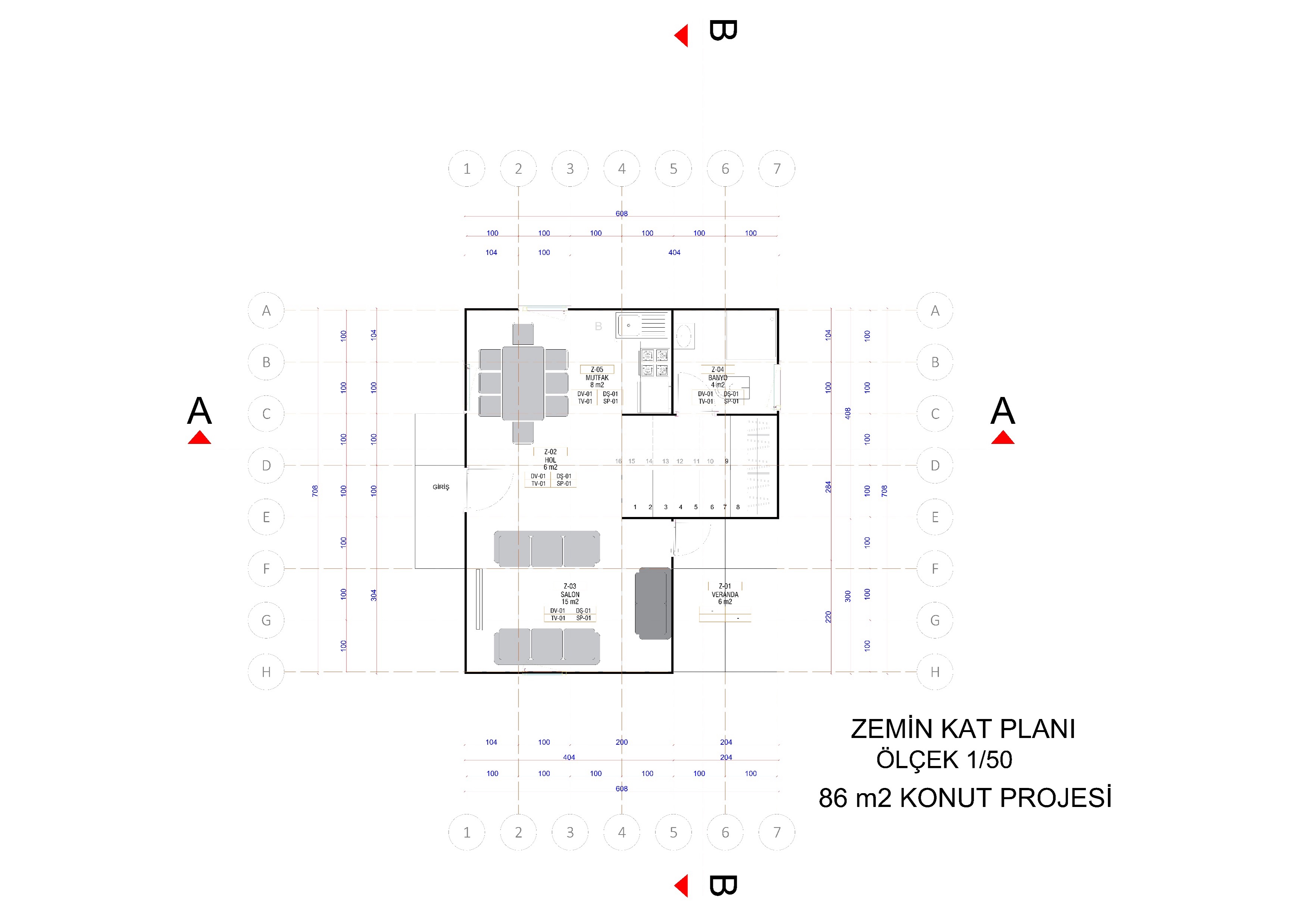 Villa Vadi — Zemin kat çizimi